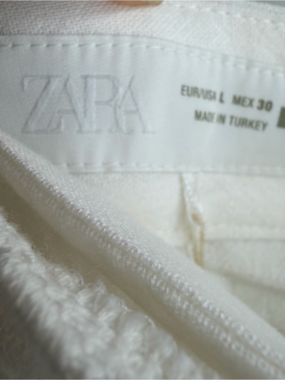 Zara Blogger Favourite White Wide Leg Pants with Lace Scarf Belt - Picture 8 of 12